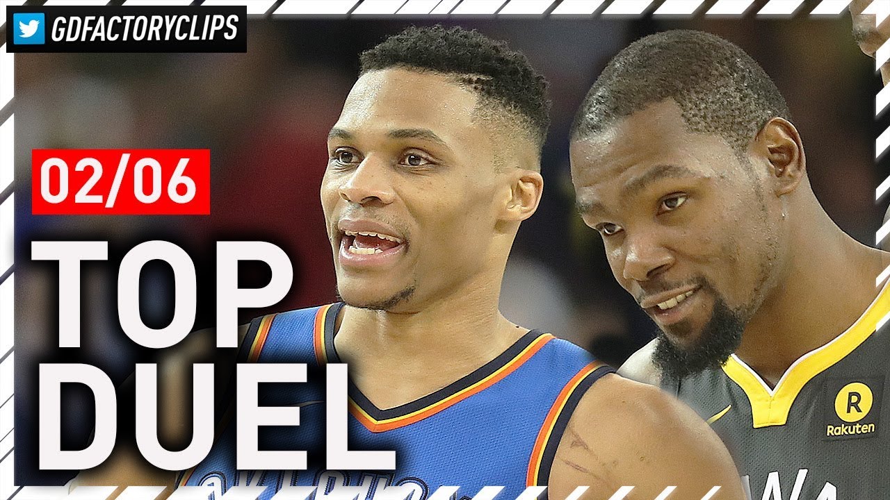 Russell Westbrook vs Kevin Durant EPIC Duel Highlights (2018.02.06) Warriors vs Thunder - MUST SEE