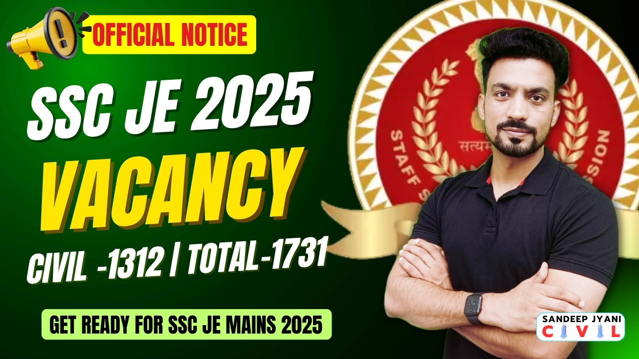 1731 Tentative Vacancy in SSC JE 2025  | SSC Latest Notice | Sandeep Jyani