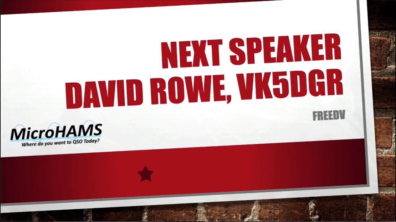 MicroHAMS Digital Conference 2020 - FreeDV - David Rowe,VK5DGR