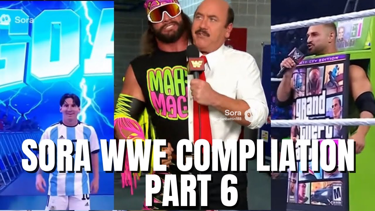 Видеоподборка с Сорой из WWE с использованием ИИ, часть 6.