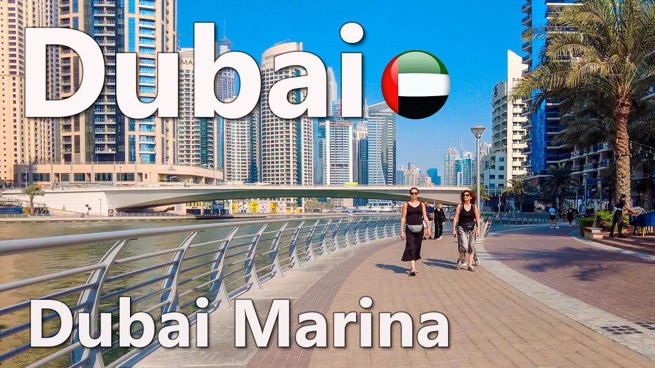 Dubai Marina Yacht Harbour Walking Tour 4K