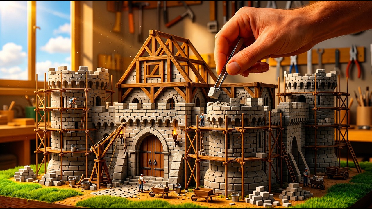 Building a Miniature Medieval Stone Castle | Ultimate DIY Construction Timelapse