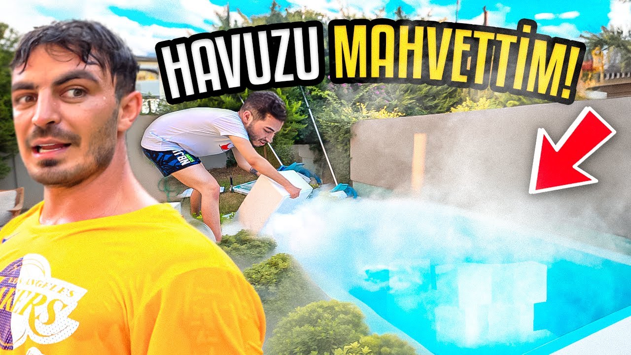 @DeliMiNe 'nin HAVUZUNA 100 KİLO KURU BUZ ATTIM !!