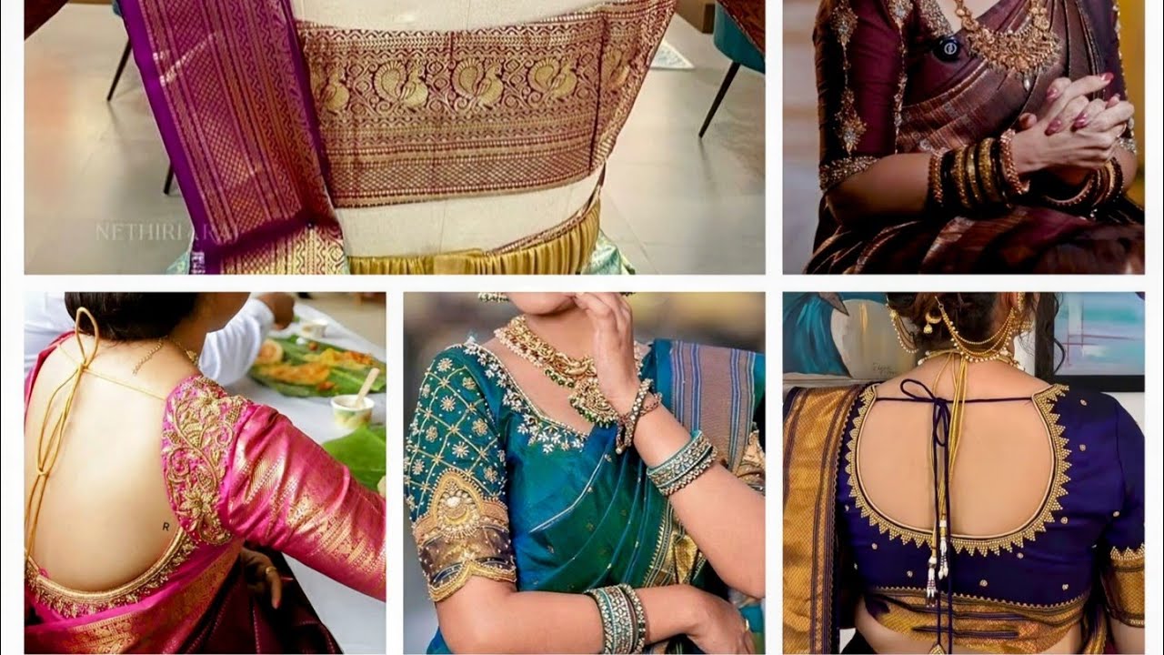 💕 New blouse designs/aari work blouse design for bridal/ blouse Sleeves design #paithanisareeblouse