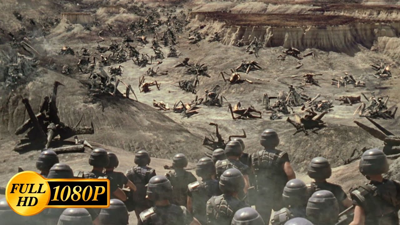 Starship Troopers cleans an alien planet of arachnids after a bombing raid / Starship Troopers
