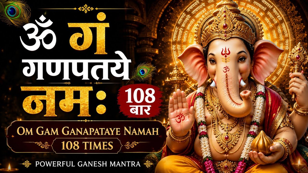 ✨ 108 Ganesh Mantra Jaap | ॐ गं गणपतये नमः | सुनते ही चमत्कार होगा 