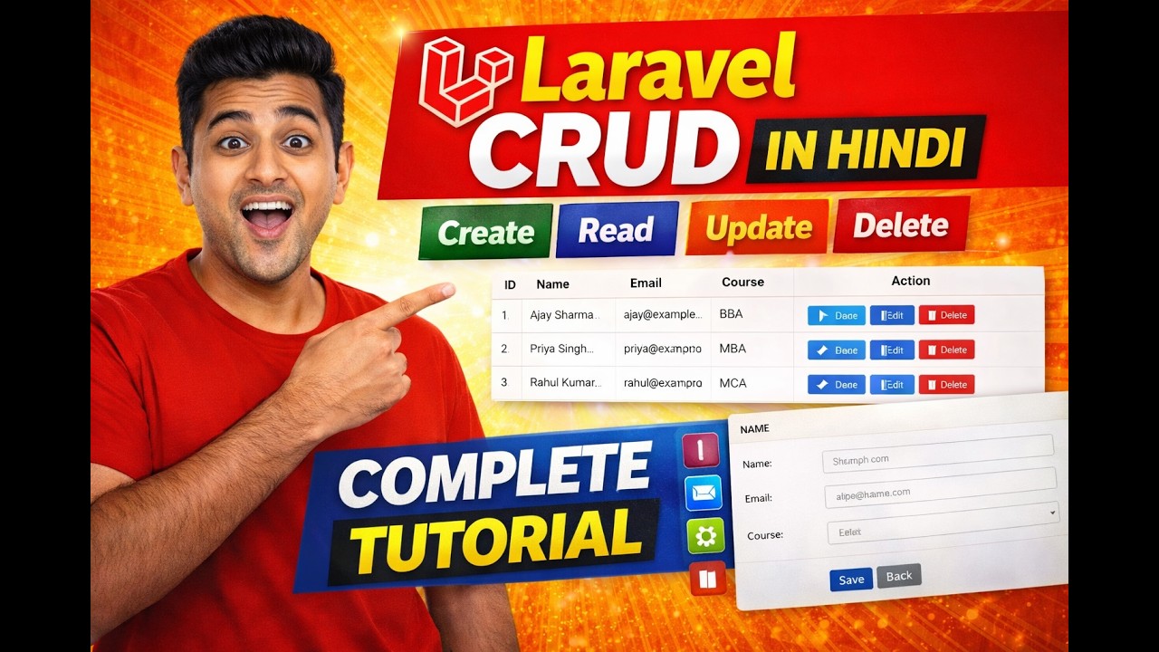 Laravel CRUD Tutorial in Hindi | Complete Step by Step Project for Beginners