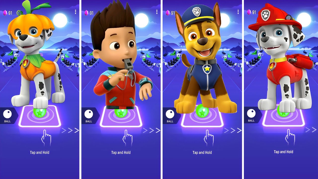 Paw Patrol VS Marshall VS Paw Patrol Ryder VS Rubble Paw Patrol🎶Coffin Dance Song Tiles Hop EDM Rush