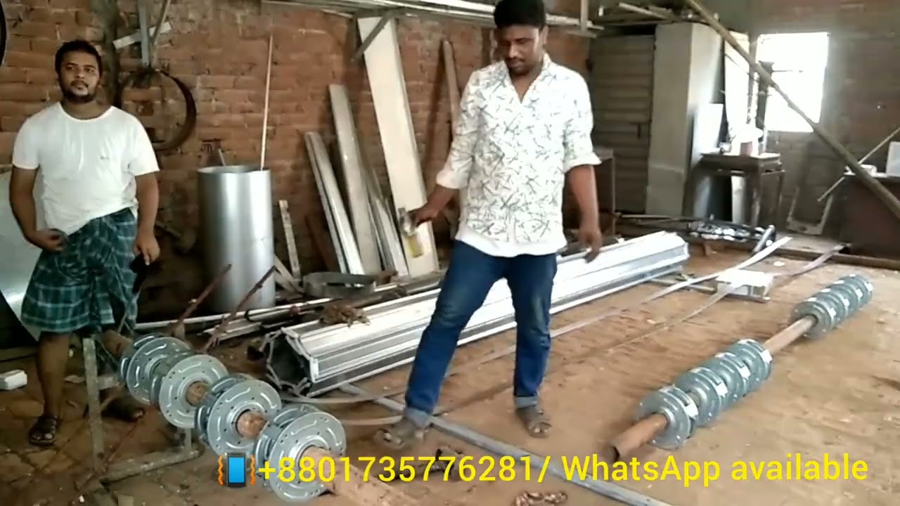 কিভাবে সাটারের স্প্রিং লাগানো হয়। how to make a shutter spring.Automatic rolling shutter door in bd.