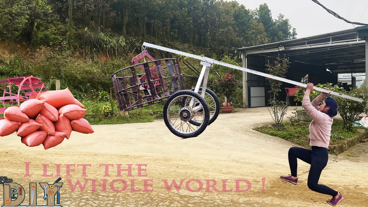Amazing DIY Crane! Repair Girl Builds a Machine That Lifts Anything