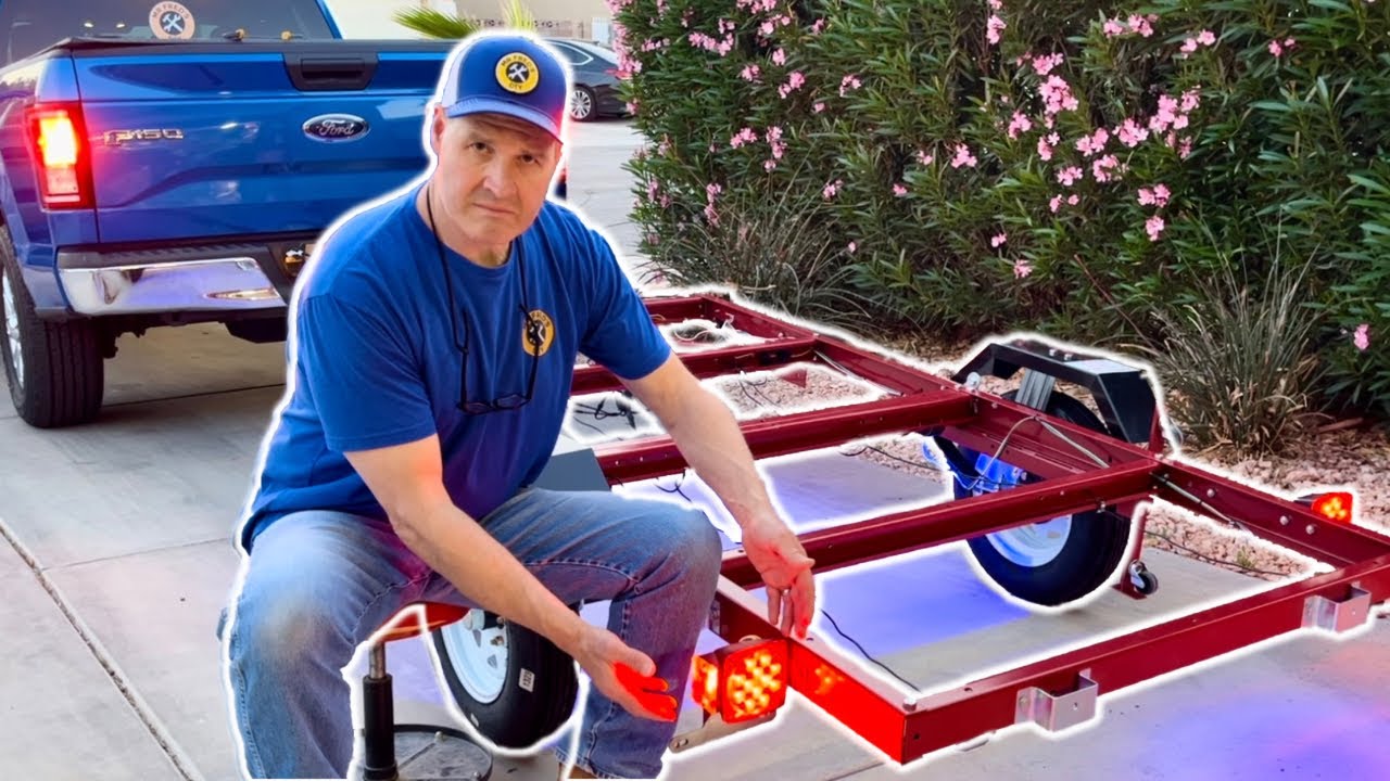 Установлены осветительные приборы для складного прицепа Harbor Freight, а также осветительные при...