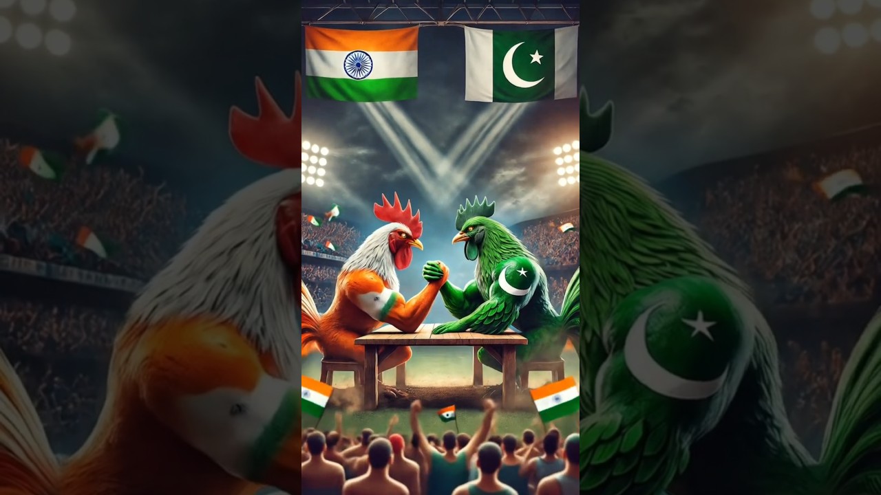 India🇮🇳 vs Pakistan🇵🇰 Rooster🐓 Fight |Biggest cock fighting| #ai #indiavspakistan #cock fighting