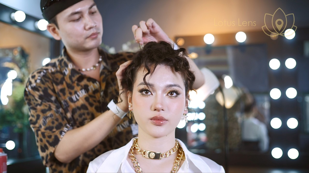 Asmr Messy Curly Updo Hair Styling for Fashion Event | Hieu Virus Makeup & Hair Academy
