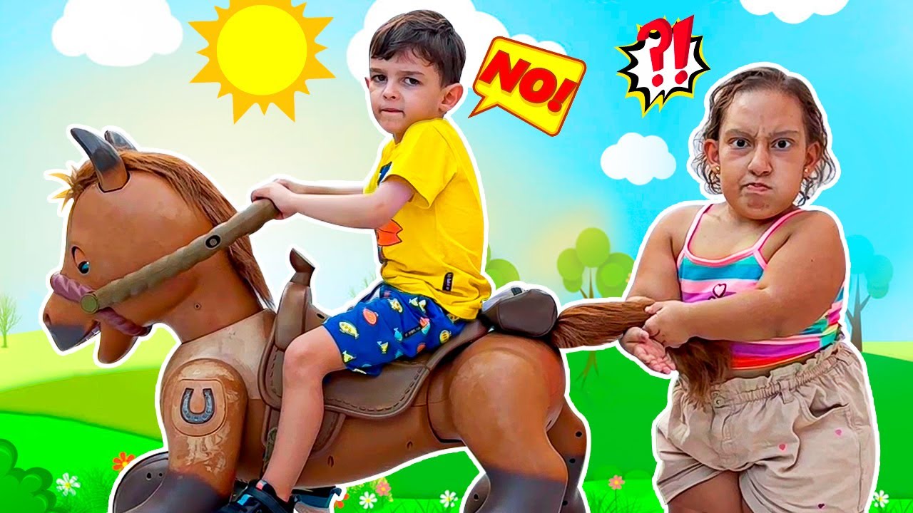 MC Divertida e JP querem o mesmo cavalinho de brinquedo - Família MC Divertida