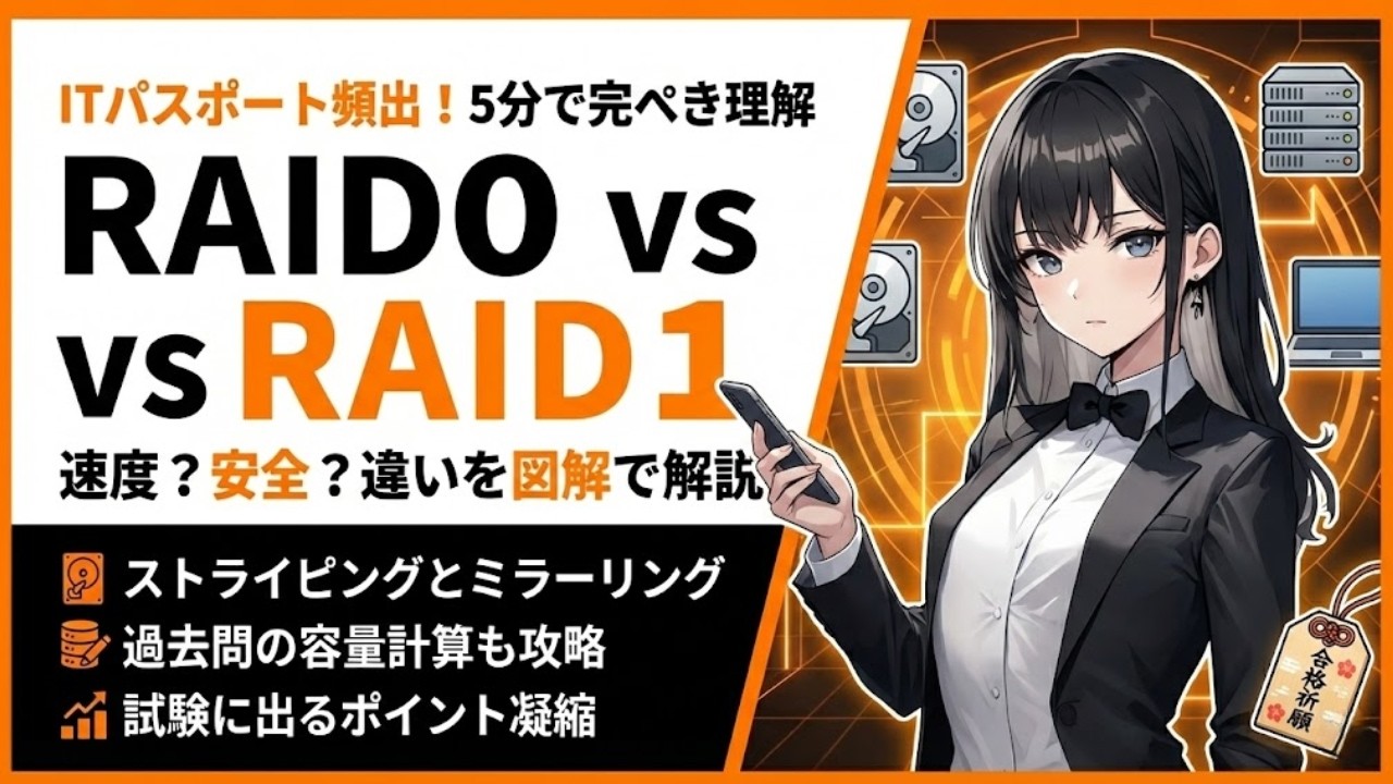 ITパスポート合格講座 テクノロジ系 ソフトウェア RAID編
