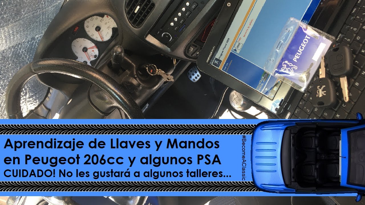 Codificado de Llaves + Transponder + Mandos PSA Peugeot 206 cc GTi s16 #becomeaclassic links abajo