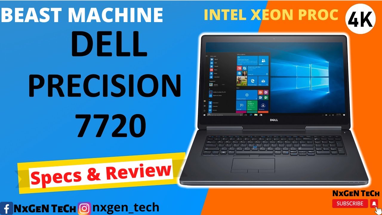 ULTIMATE BEAST DELL PRECISION 7720 INTEL XEON V6 PROC QUAD WITH 16GB GPU & 4K RES 2TB SSD 64 GB RAM