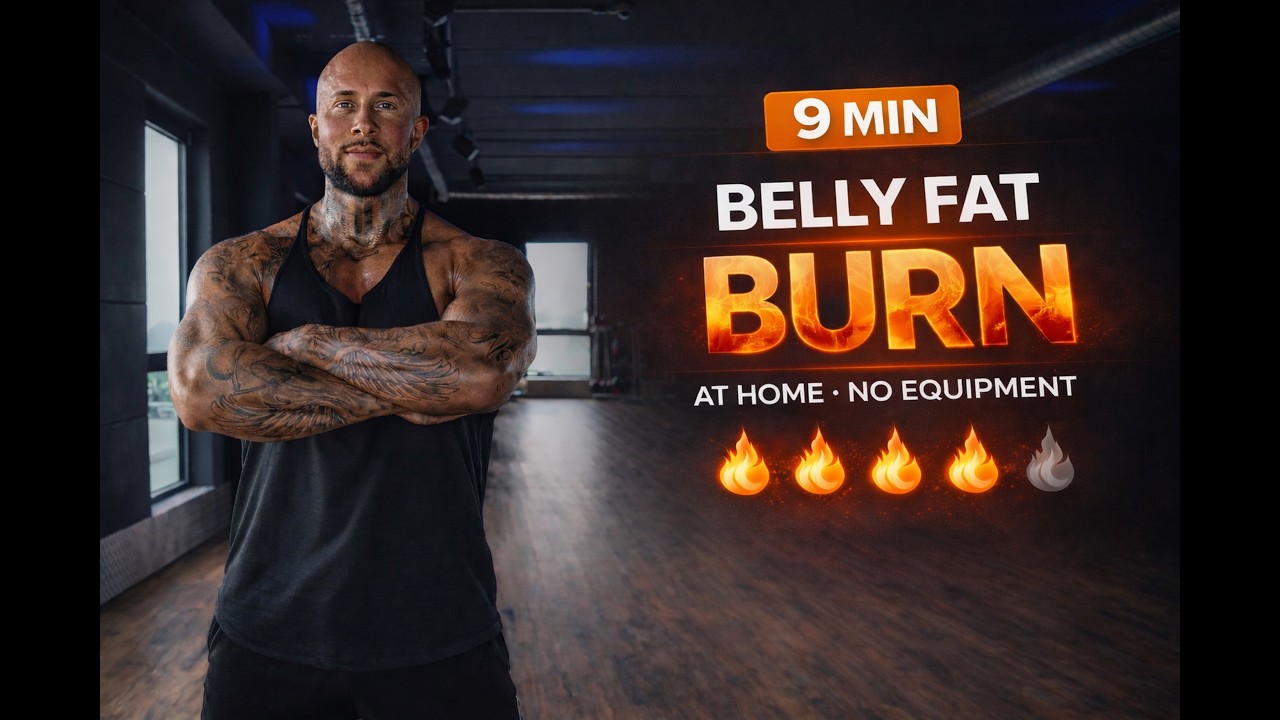 9 Min Belly Fat Burn Workout (No Equipment, At Home)
