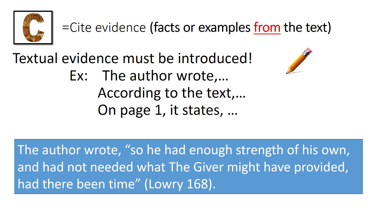 Cite Textual Evidence (MLA Format)