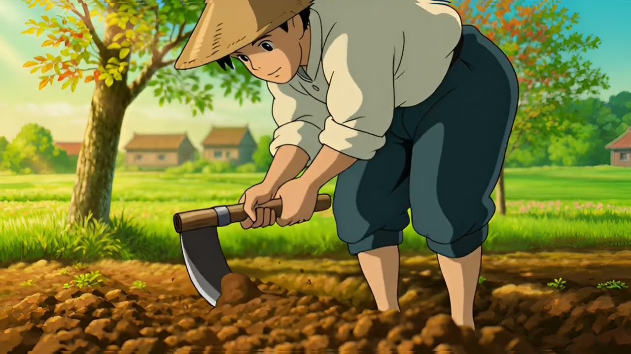 Peaceful Ghibli Style Village Farmer Couple Daily Routine 🌾 Dreamy Rural Life #cozy #ghibli