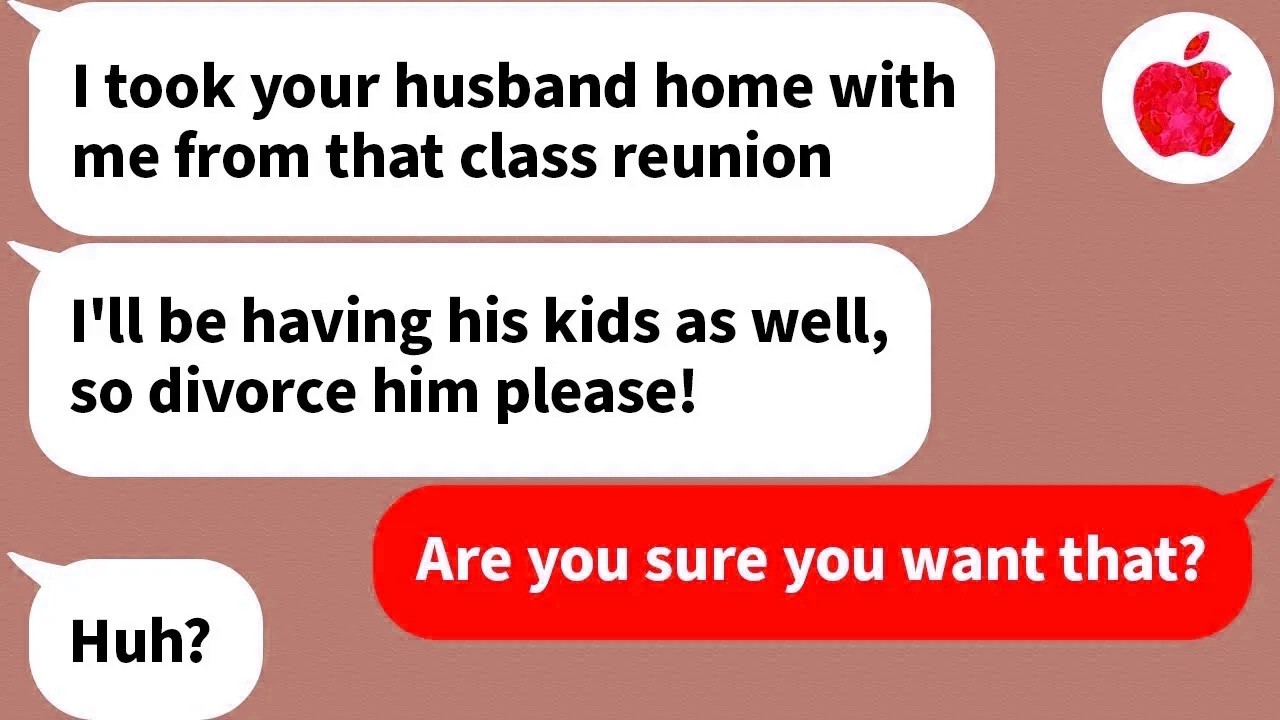 【Apple】I receive a message from an old friend of mine about how they've stolen my husband, but...