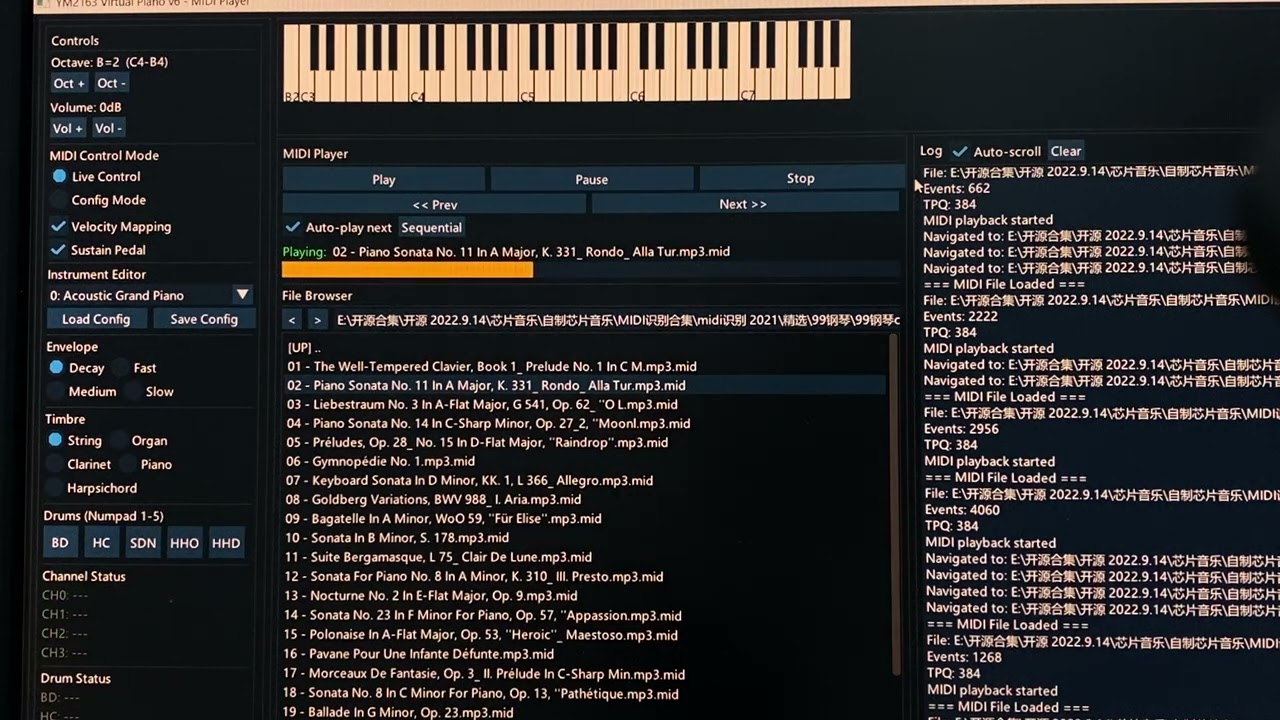 YM2163 Mozart Demo