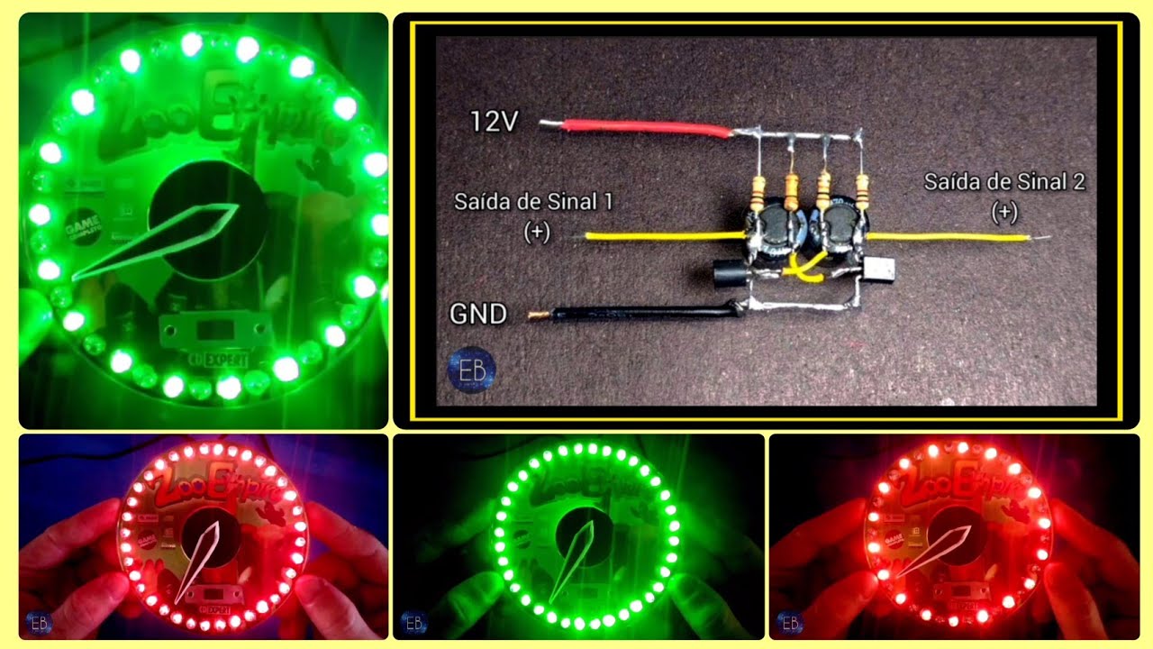 Dois Circuitos de LEDs com o Multivibrador Astável