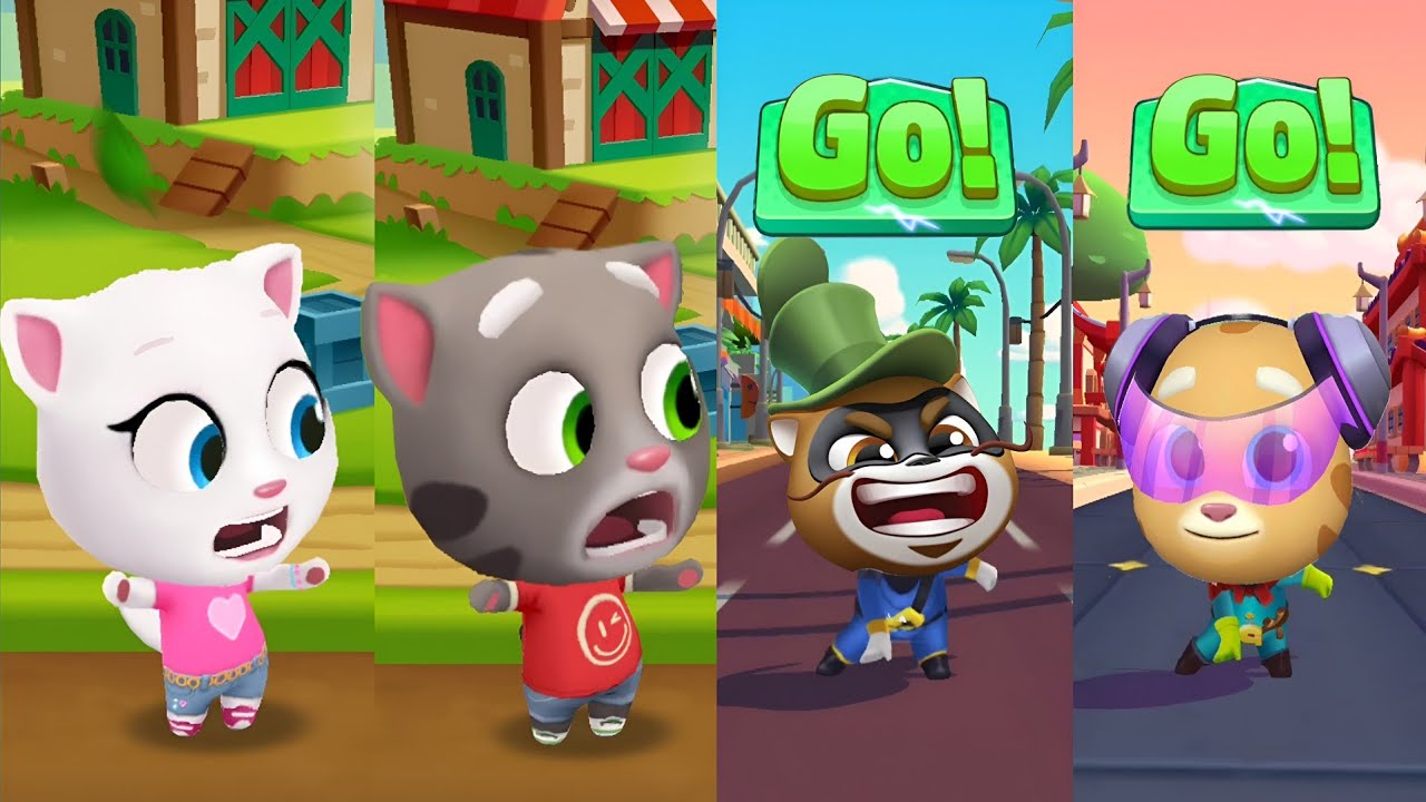 Talking Tom Gold Run – ALL Raccoon Bosses Steal Every Outfit! Heroes Unlock Secret Suits  Tom 