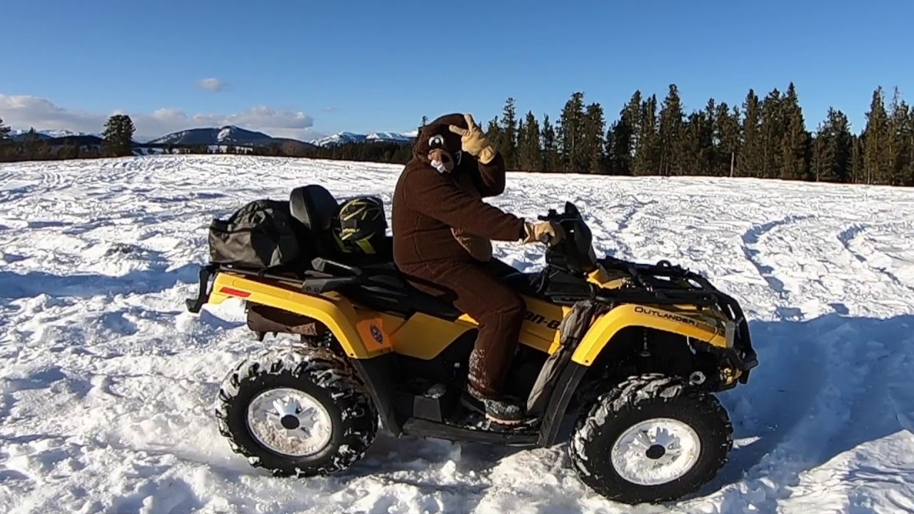 Can am outlander 650 400 vs Yamaha grizzly 700 in the snow at mclean creek