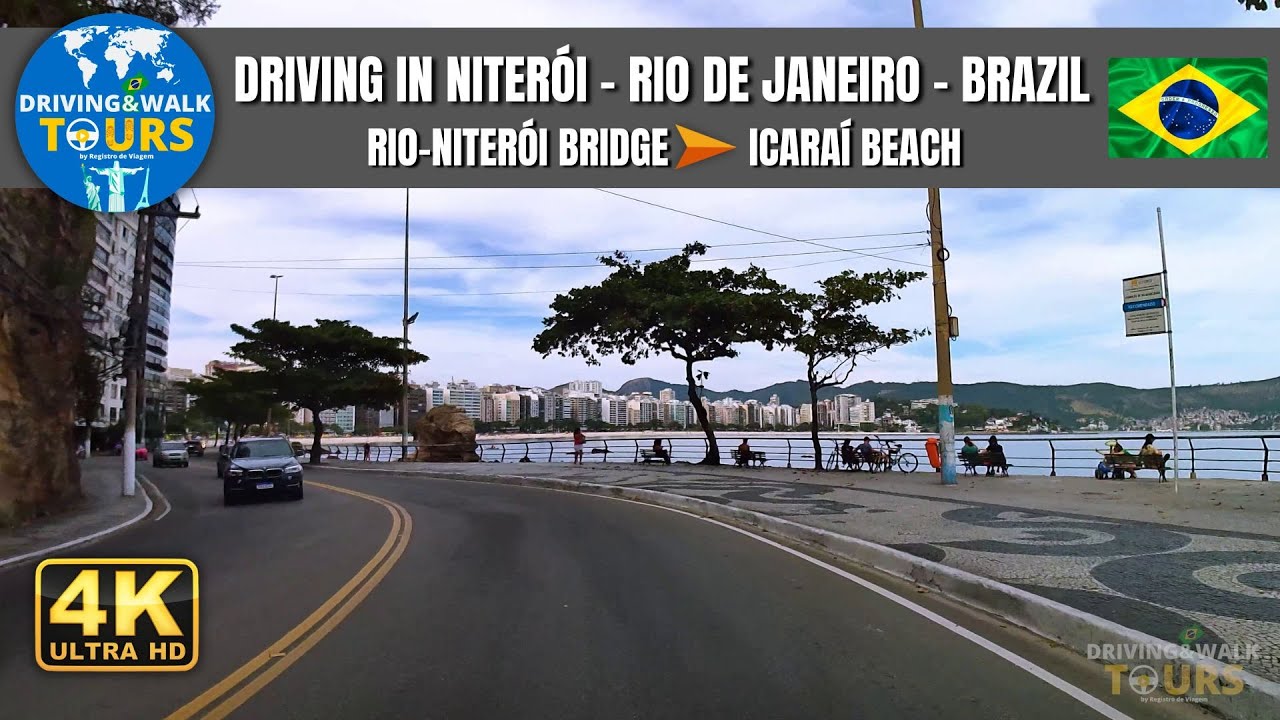 Driving in Niterói 4K - Brazil: From Rio-Niterói Bridge to Icaraí Beach | D&WTours