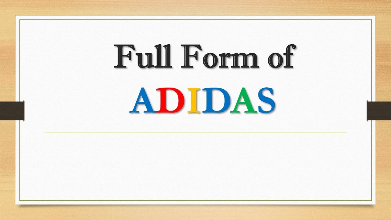 Full Form of ADIDAS || Did You Know?