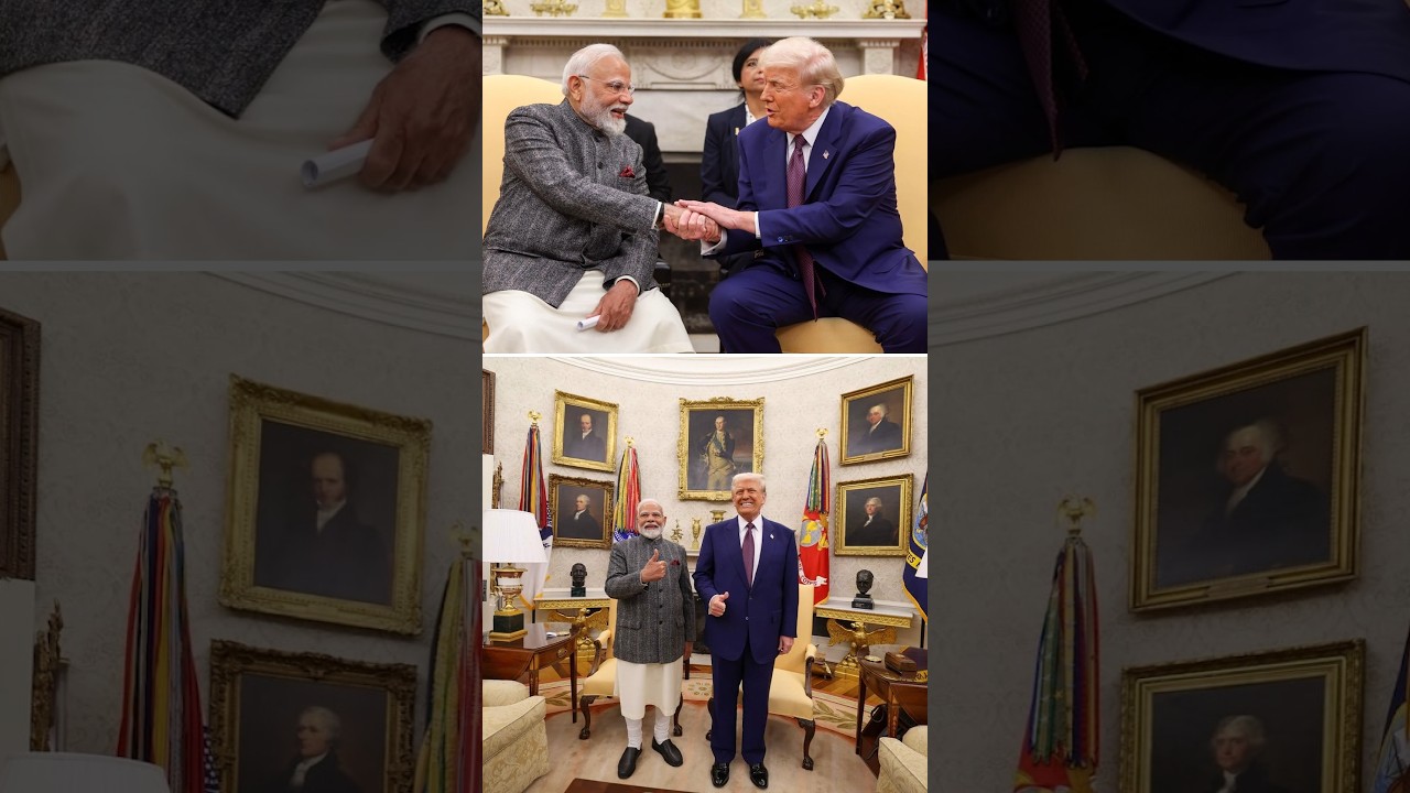 PM Modi meets US President Donald Trump at the White House in Washington DC | #shorts