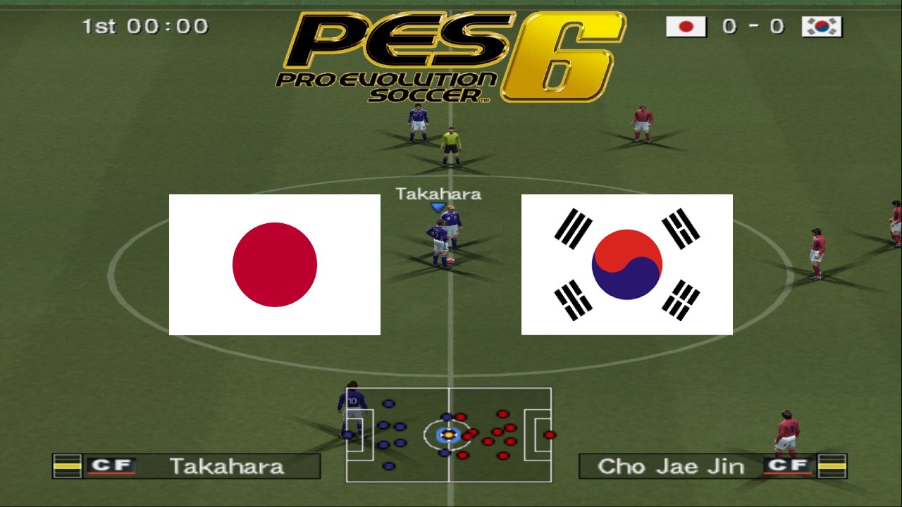 PES 6: Japan vs South Korea - Asian Derby | Pro Evolution Soccer 6 Gameplay