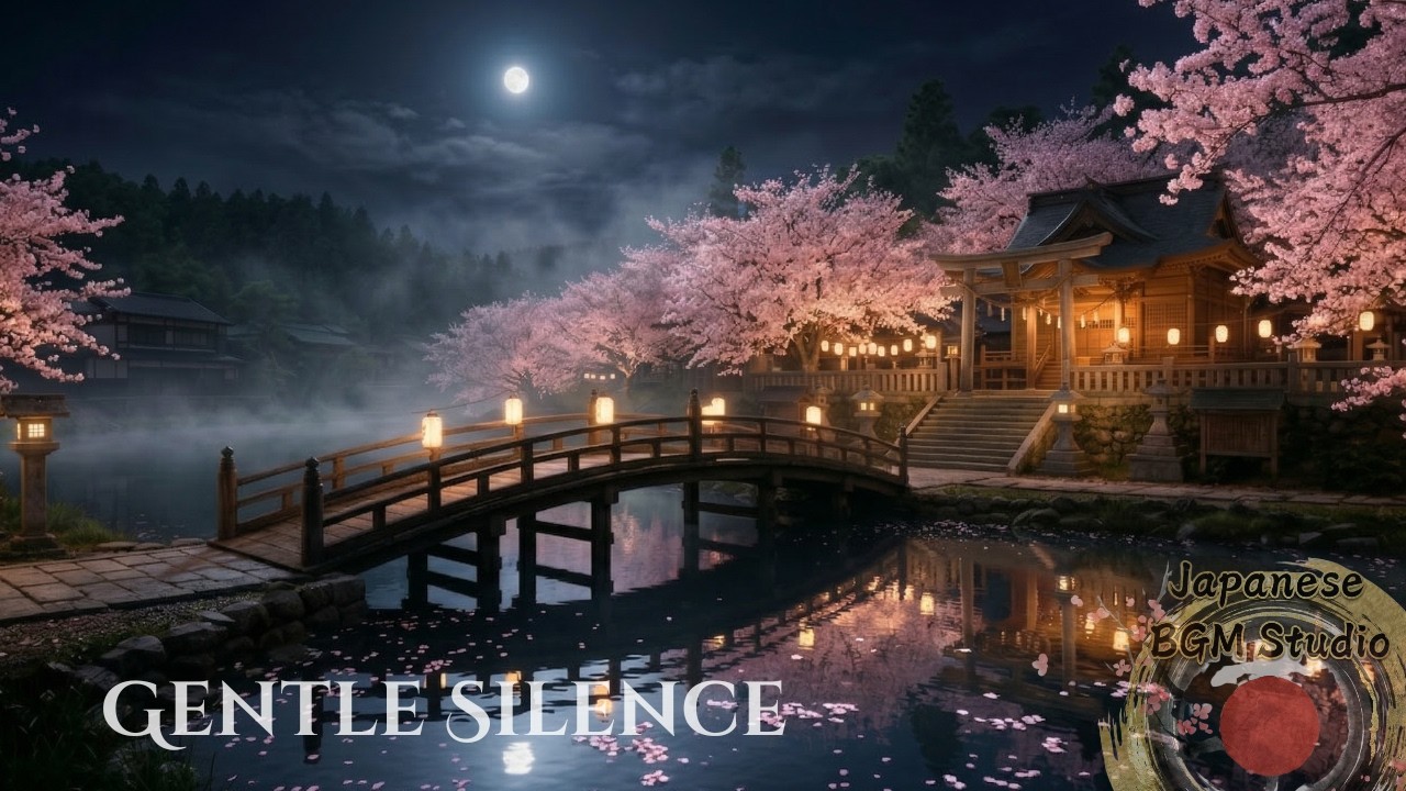 Deep Focus Japanese Music 🌸 Sakura Night Bridge | Calm Study & Work BGM