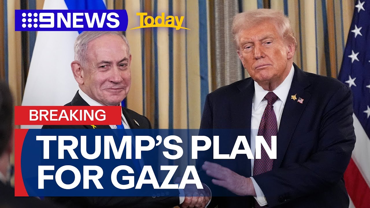US President Donald Trump announces Middle East peace plan | 9 News Australia