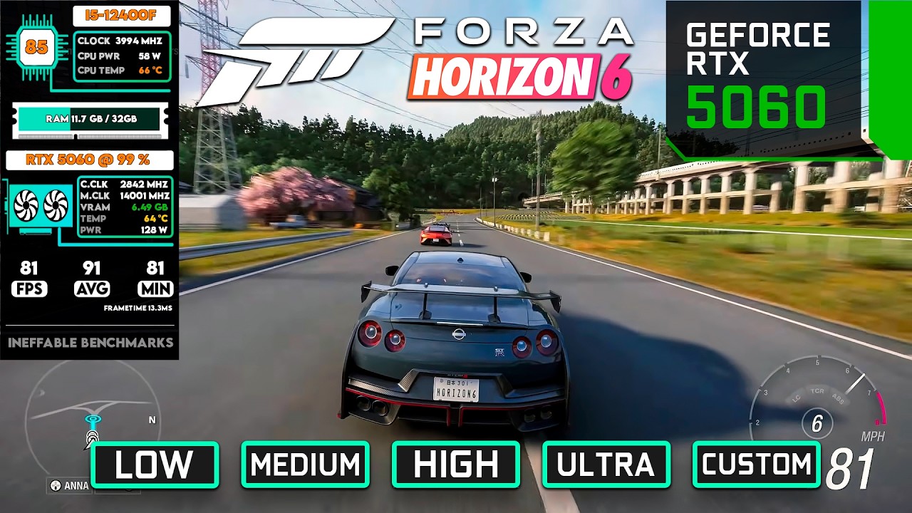 Forza Horizon 6 PC Benchmark on RTX 5060 | Best Settings + FPS Test
