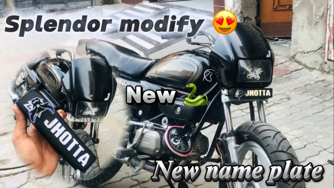 Trending Lights On Splendor Mudguard ||New Jhotta Name Plate Light Wali ||New🐍||​⁠@jagdeep.modify