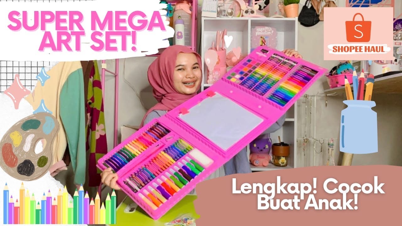Shopee Haul! UNBOXING SUPER MEGA ART SET! Murah & Lengkap!!