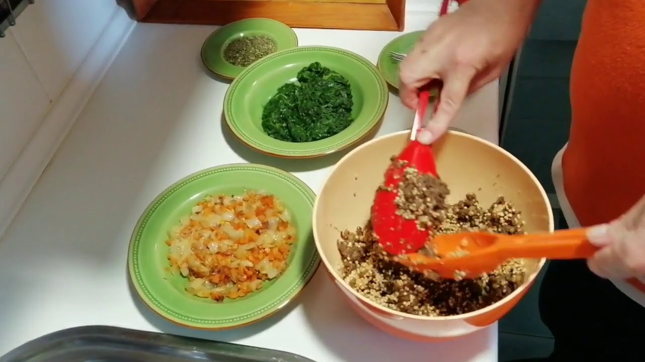 Hamburguesa de quinoa, lentejas y espinacas