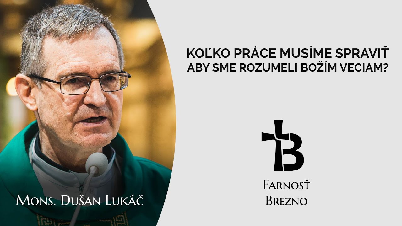 Koľko práce musíme spraviť, aby sme rozumeli Božím veciam? │ o. Dušan Lukáč