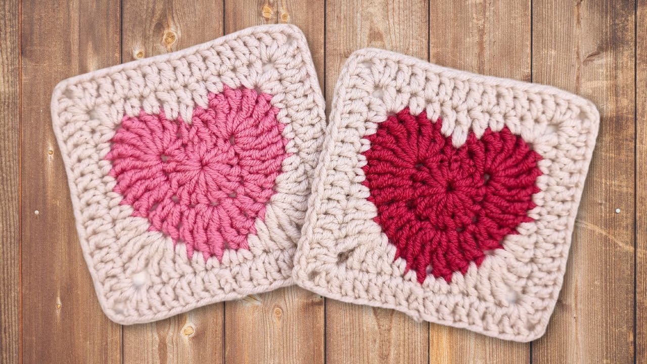 How to Crochet a Perfect Heart Granny Square ❤️