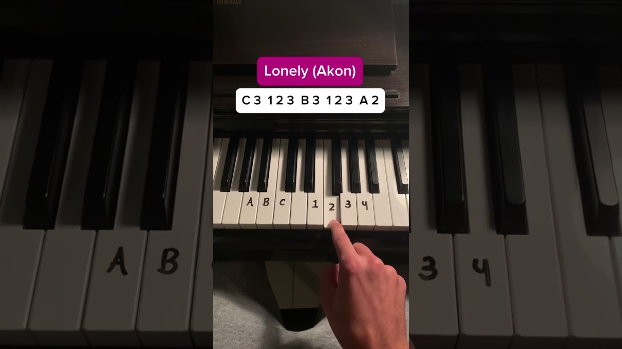 Lonely 💔 #piano #Akon #tutorial #pianotime #piano #pianotutorial