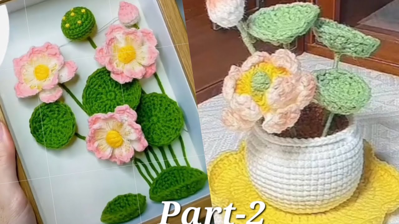 Crochet Flowers Pot Tutorial | Easy and Quick @Amazing_ideas11