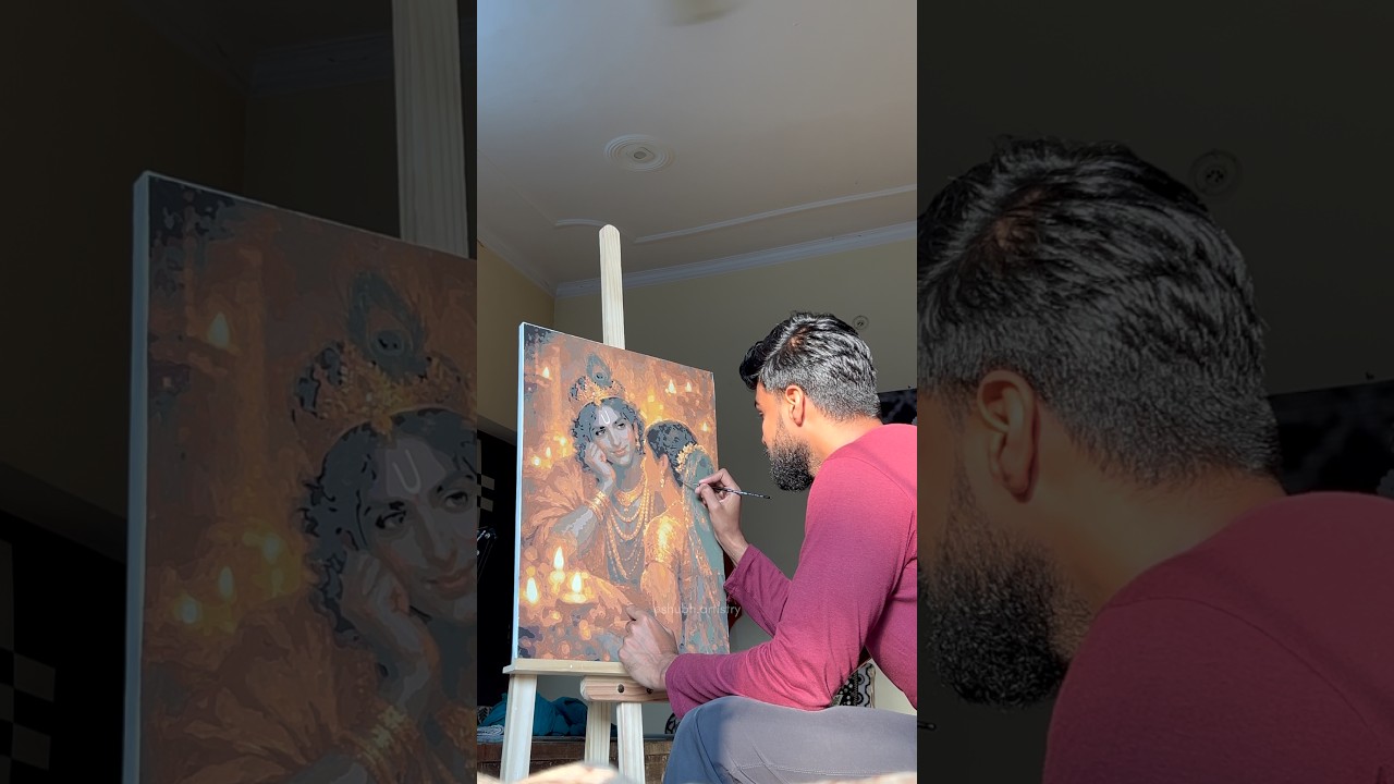 Real or fake? ❤️ #shubhartistry #art #radharanisketch #paintings #radhakrishna #kanhaji #radharani