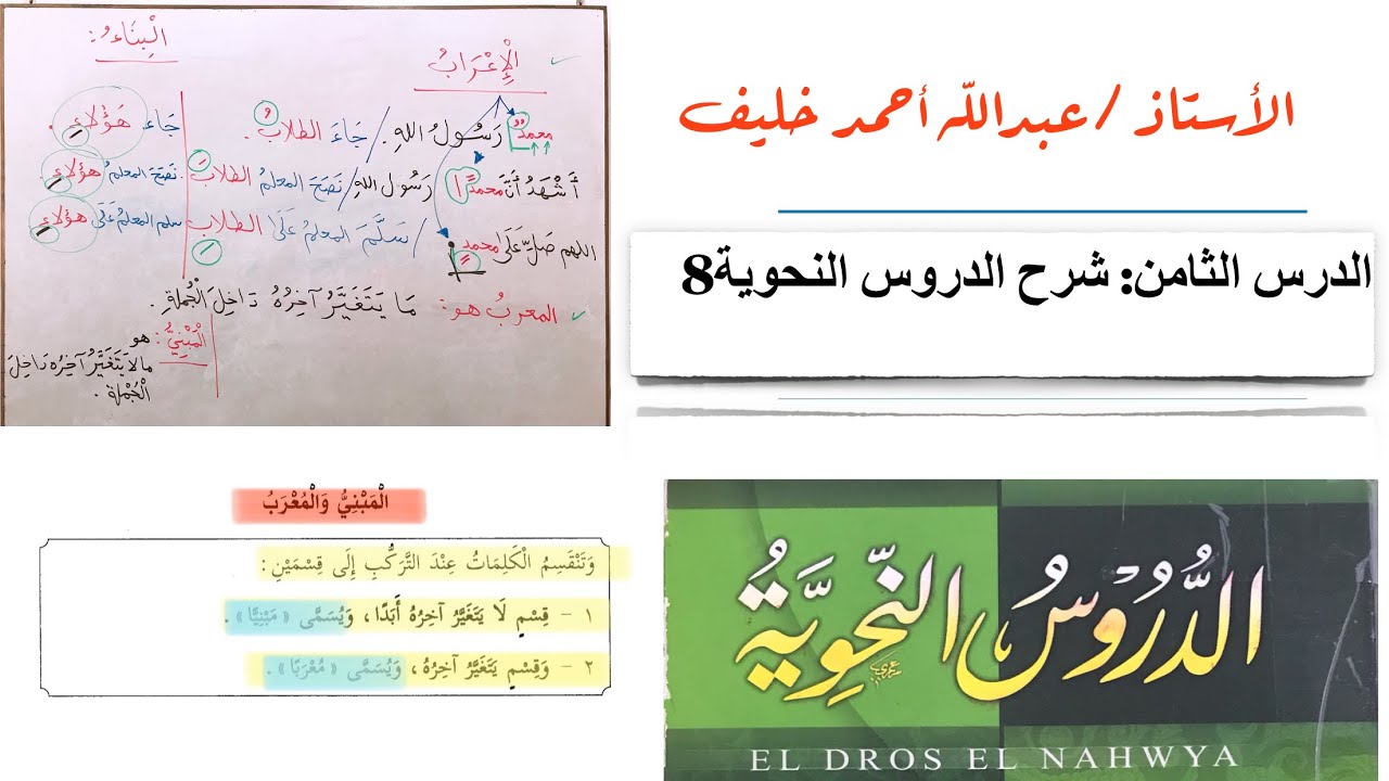الدرس الثامن 8 الدروس النحوية شرح معنى المبني والمعرب وملاحظة لطيفة من طالب أعجمي دخل الإسلام حديثًا