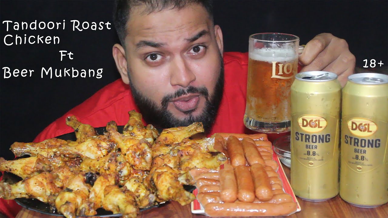 Drinking Beer 🍺 🍻 With Tandoori Roast Chicken 🍗 N Fried Sausages