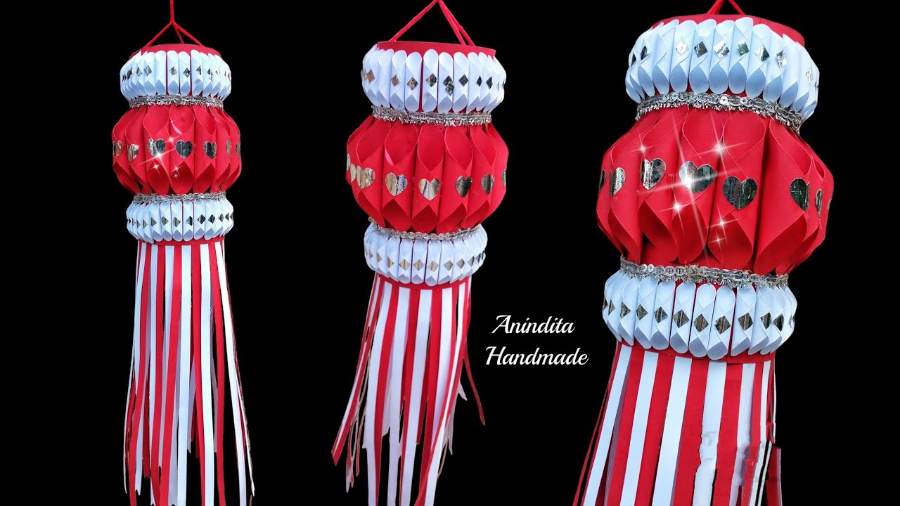Cara membuat Lampion Merah putih 17 Agustus//lampion kemerdekaan//hiasan 17 Agustus//ornamen agustus