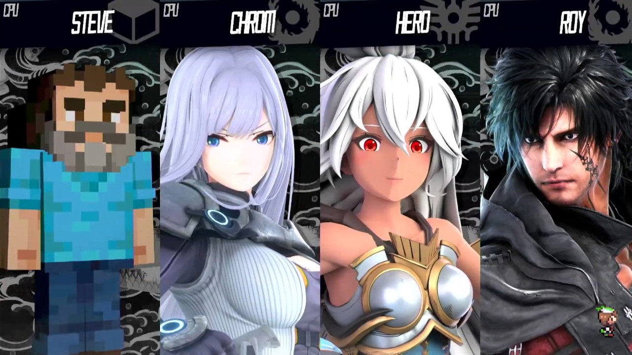 Steve Vs Clive Vs Zooey Vs Ethel - Requested Smash Bros Battle