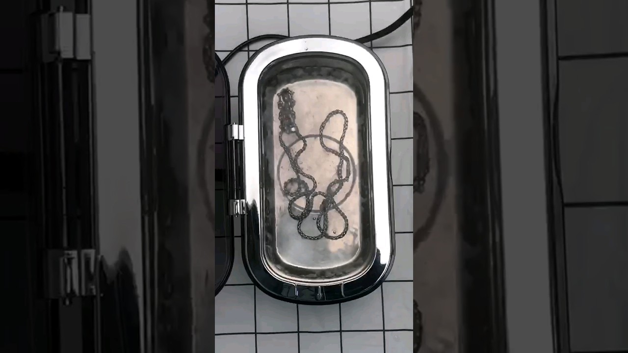 Watch ultrasonic jewelry cleaner work its magic!