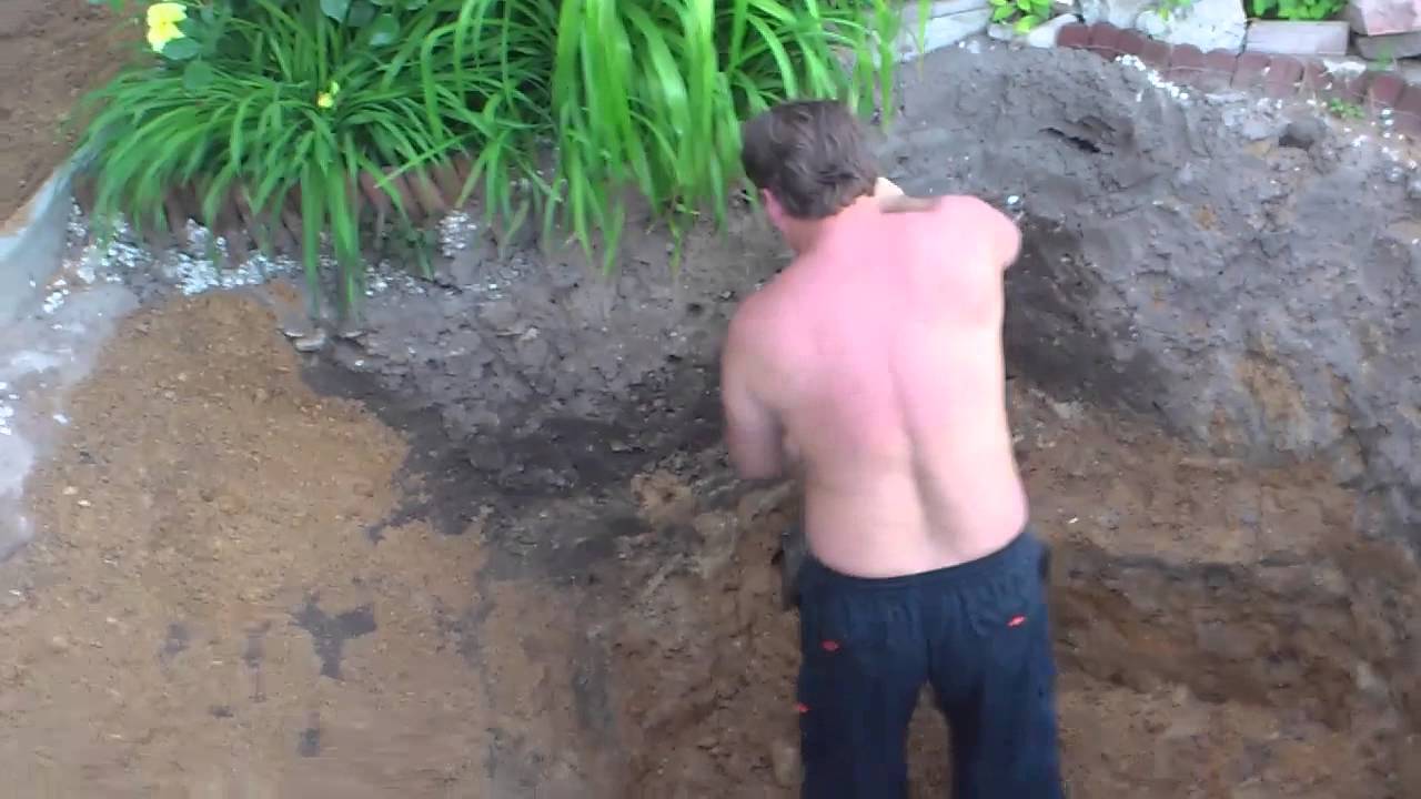 Teich ausgraben bei Familie Horak ;)
